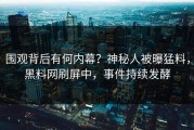 围观背后有何内幕？神秘人被曝猛料，黑料网刷屏中，事件持续发酵