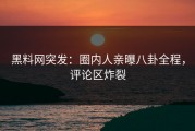 黑料网突发：圈内人亲曝八卦全程，评论区炸裂