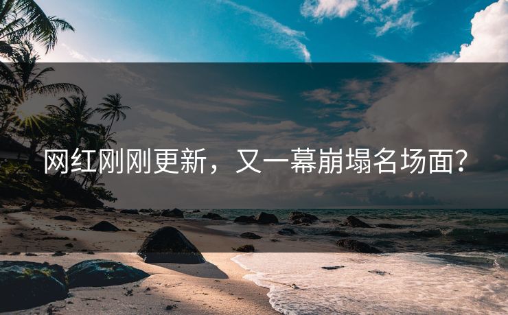 网红刚刚更新，又一幕崩塌名场面？