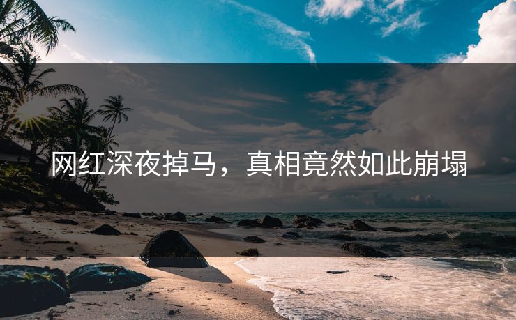 网红深夜掉马，真相竟然如此崩塌
