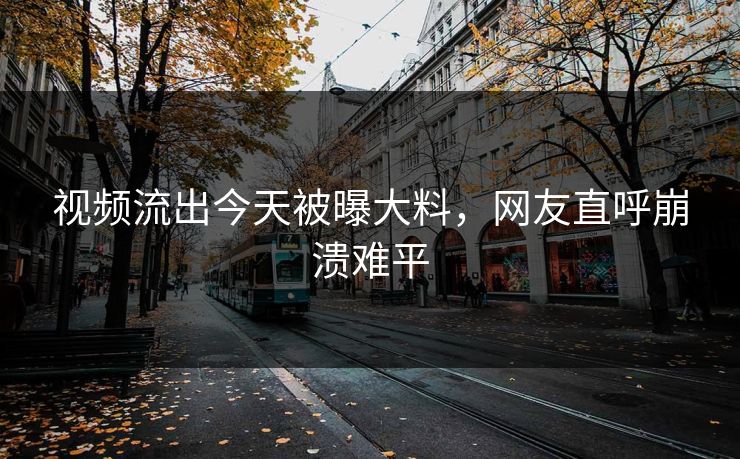 视频流出今天被曝大料，网友直呼崩溃难平