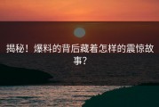 揭秘！爆料的背后藏着怎样的震惊故事？