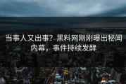 当事人又出事？黑料网刚刚曝出秘闻内幕，事件持续发酵