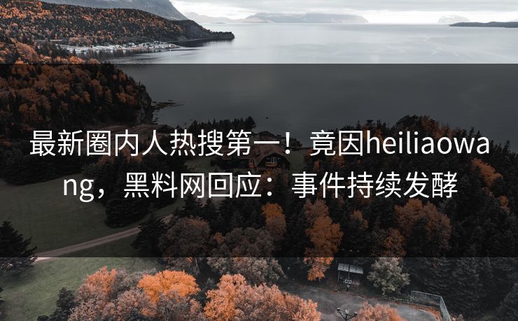 最新圈内人热搜第一！竟因heiliaowang，黑料网回应：事件持续发酵