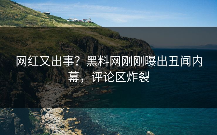 网红又出事？黑料网刚刚曝出丑闻内幕，评论区炸裂